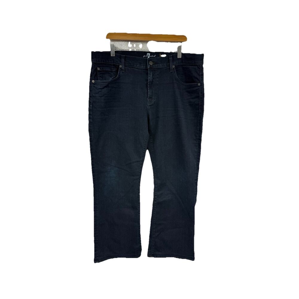7 For All Mankind Men's Brett Blue Dark Wash Denim Bootcut Jeans 38x28 HEMMED